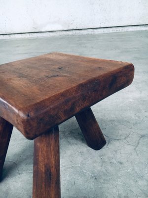 Small Tripod Oak Side Table / Stool, Belgium, 1950s-RQV-1761630