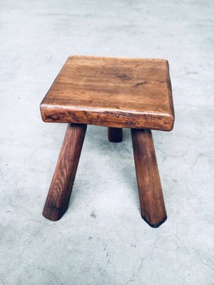 Small Tripod Oak Side Table / Stool, Belgium, 1950s-RQV-1761630