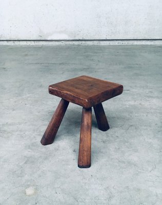 Small Tripod Oak Side Table / Stool, Belgium, 1950s-RQV-1761630