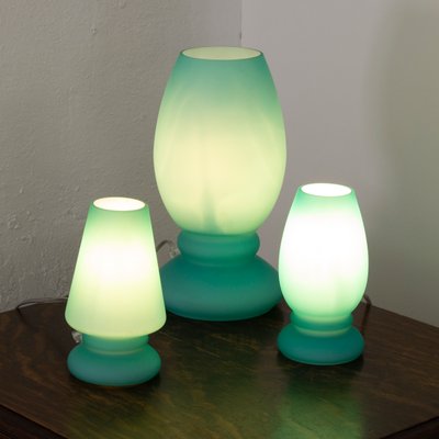 Small Turquoise Satin Murano Glass Mushroom Table Lamp from Giesse Milan, Italy-MPO-1402416