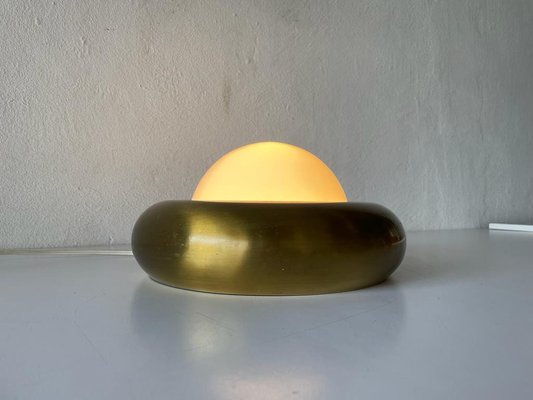 Small Ufo Opal Glass and Brass Sconce from Valenti, Italy, 1970s-RDS-1314396