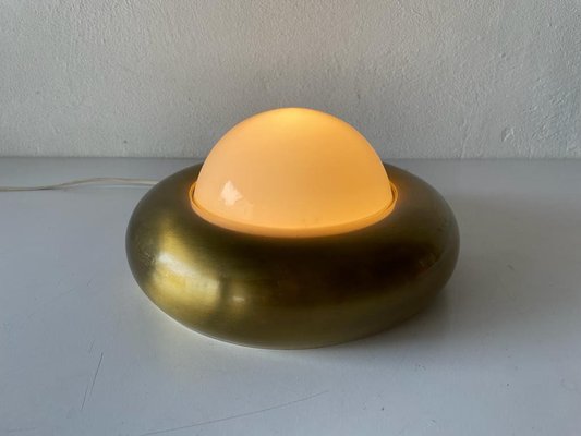 Small Ufo Opal Glass and Brass Sconce from Valenti, Italy, 1970s-RDS-1314396