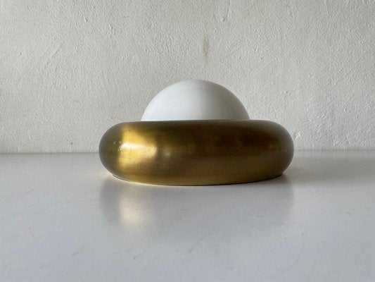 Small Ufo Opal Glass and Brass Sconce from Valenti, Italy, 1970s-RDS-1314396