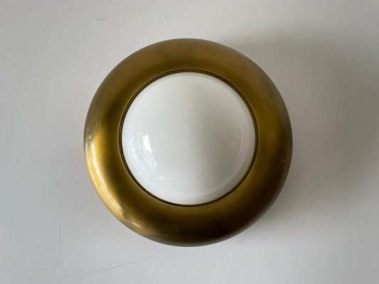 Small Ufo Opal Glass and Brass Sconce from Valenti, Italy, 1970s-RDS-1314396