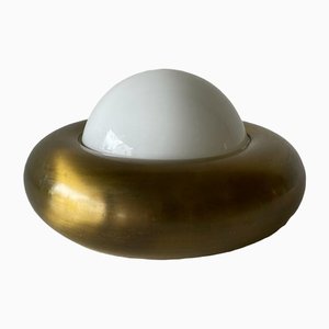 Small Ufo Opal Glass and Brass Sconce from Valenti, Italy, 1970s-RDS-1314396