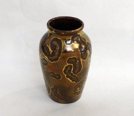 Small Vase with Metallic Glaze by Ceramist Lucien Brisdoux, 1930s-RNR-2021506