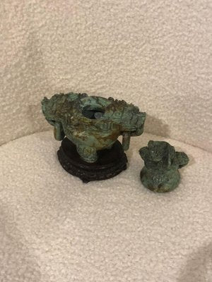 Small Vintage Columbian Mayan Art Style Censer in Turquoise, 1960-HQI-1291592