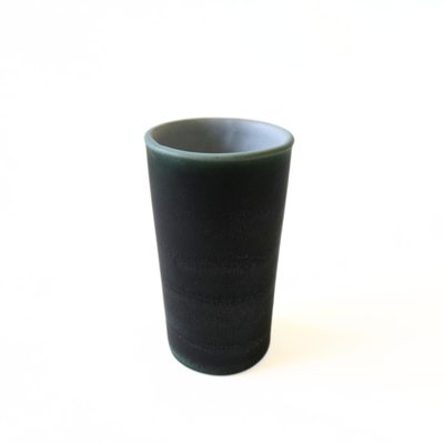 Small Vintage Cylinder Green Ceramic Vase from Höganäs, Sweden-JKV-1786147