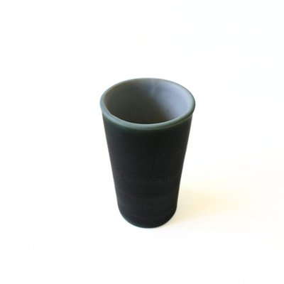 Small Vintage Cylinder Green Ceramic Vase from Höganäs, Sweden-JKV-1786147