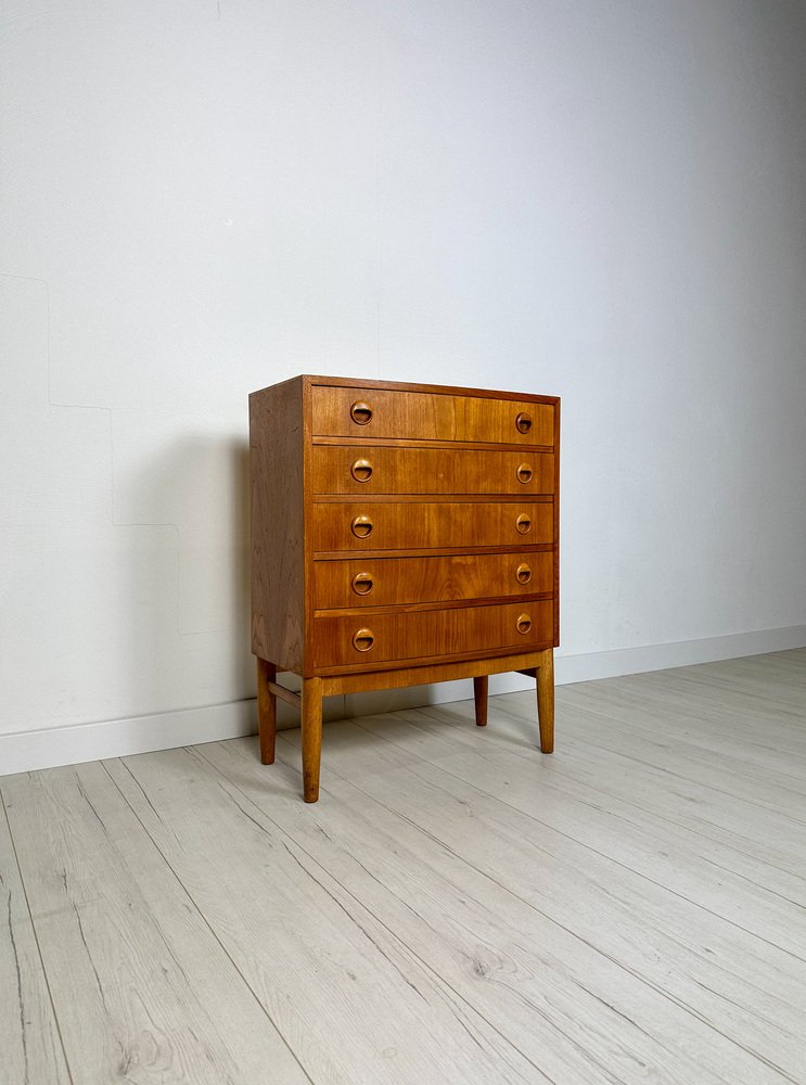 Small Vintage Danish Bow Front Dresser in Teak by Kai Kristiansen, 1960s