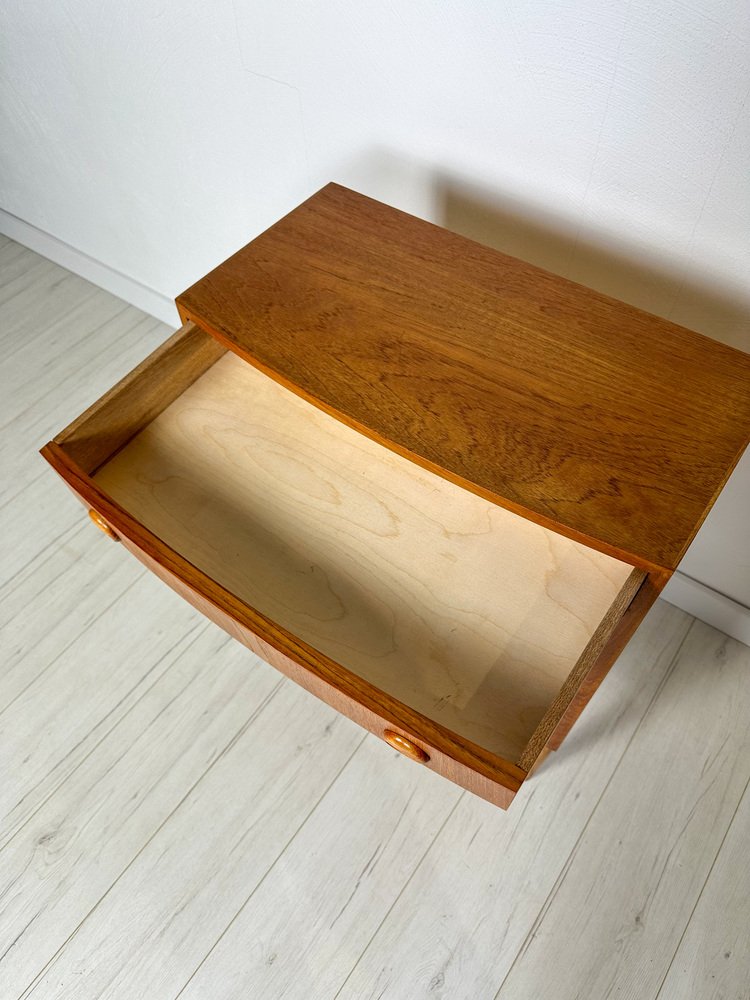 Small Vintage Danish Bow Front Dresser in Teak by Kai Kristiansen, 1960s