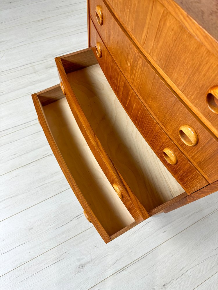 Small Vintage Danish Bow Front Dresser in Teak by Kai Kristiansen, 1960s