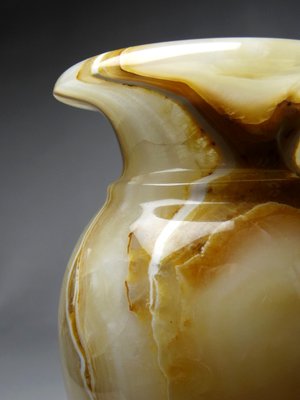 Small Vintage Italian Baluster Vase in Honey Onyx, 1960s-GRD-2021842