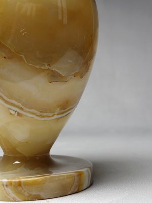 Small Vintage Italian Baluster Vase in Honey Onyx, 1960s-GRD-2021842