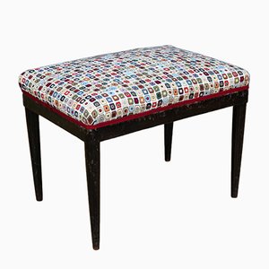 Small Vintage Italian Upholstered Stool, 1950s-QZZ-942082