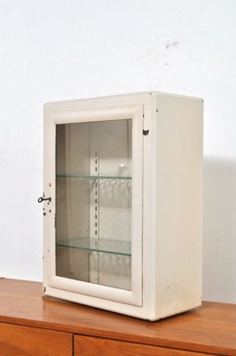 Small Vintage Medical Cabinet in Iron and Glass, 1950s-AOX-2014871