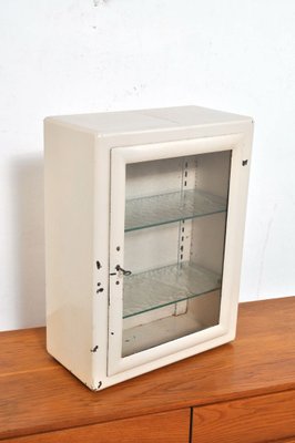 Small Vintage Medical Cabinet in Iron and Glass, 1950s-AOX-2014871