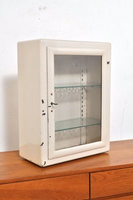 Small Vintage Medical Cabinet in Iron and Glass, 1950s-AOX-2014871