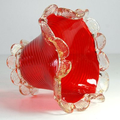 Small Vintage Murano Ribbed Dish, 1930s-GIW-2032074