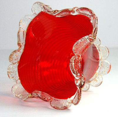 Small Vintage Murano Ribbed Dish, 1930s-GIW-2032074