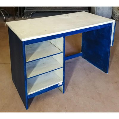 Small Vintage Painted Hardwood Desk, Italy, 1970s-RAQ-687528