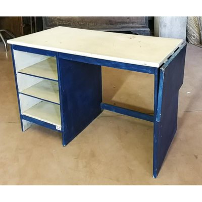 Small Vintage Painted Hardwood Desk, Italy, 1970s-RAQ-687528