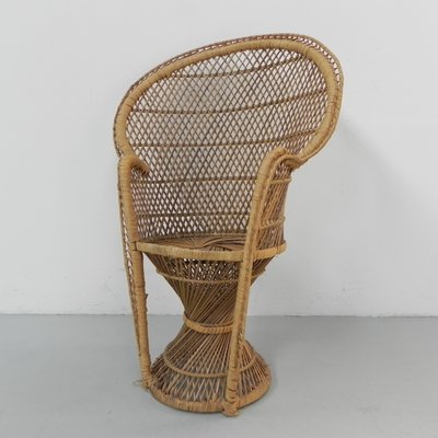 Small Vintage Rattan & Bamboo Emmanuelle Chair-TL-1210329