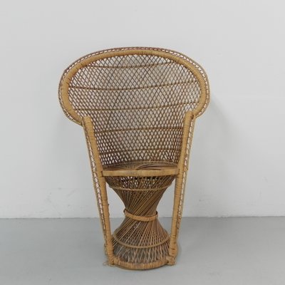 Small Vintage Rattan & Bamboo Emmanuelle Chair-TL-1210329