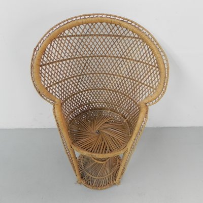 Small Vintage Rattan & Bamboo Emmanuelle Chair-TL-1210329