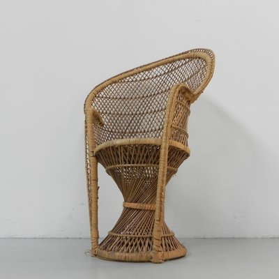 Small Vintage Rattan & Bamboo Emmanuelle Chair-TL-1210329