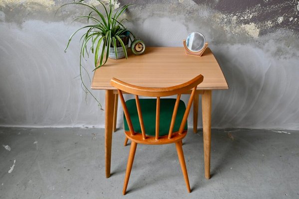 Small Vintage Scandinavian DIning Table with Compass Legs-AIU-2016638