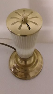 Small Vintage Table Lamp with Brass Frame, 1930s-HOI-1058574