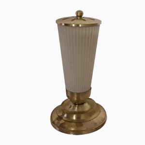 Small Vintage Table Lamp with Brass Frame, 1930s-HOI-1058574