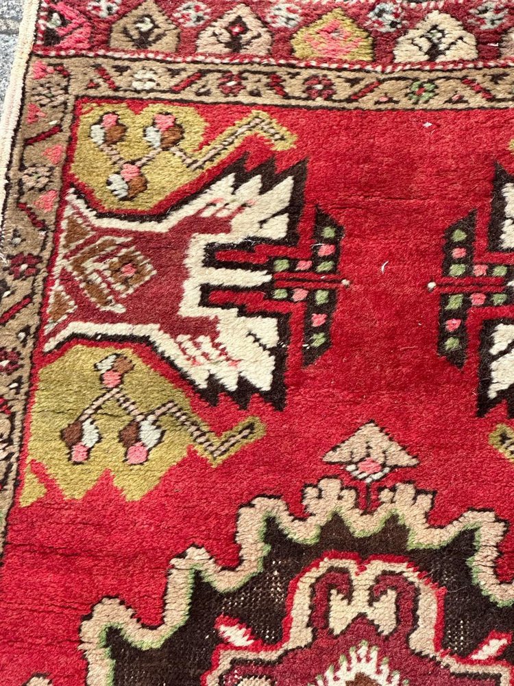 Small Vintage Turkish Bobyrugs Yastik Rug, 1970s