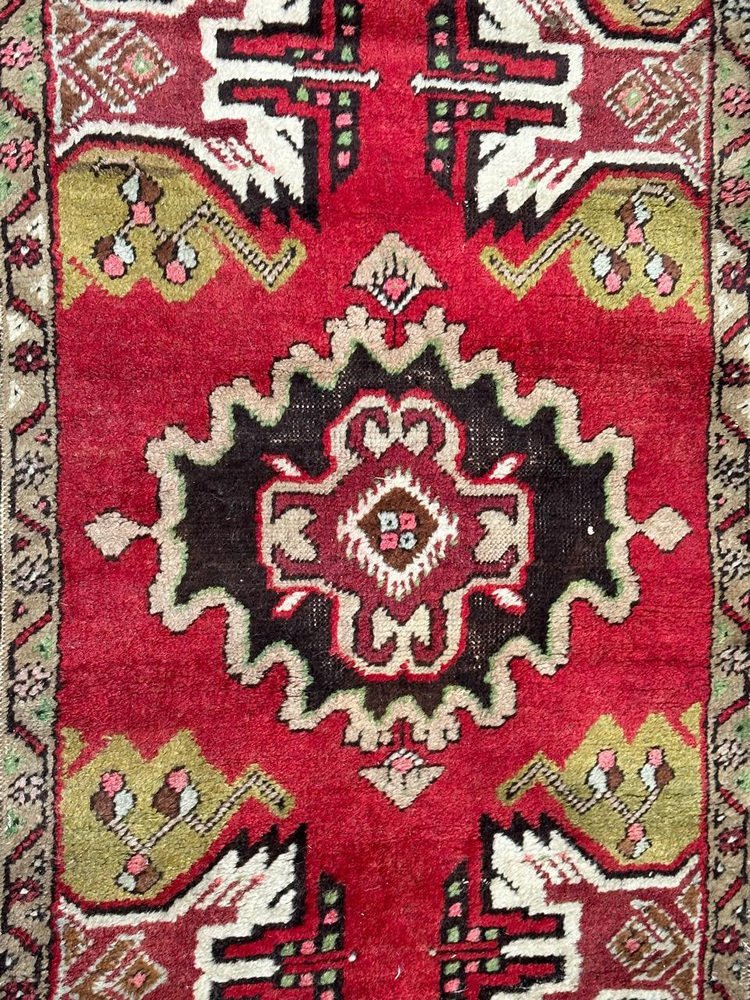 Small Vintage Turkish Bobyrugs Yastik Rug, 1970s