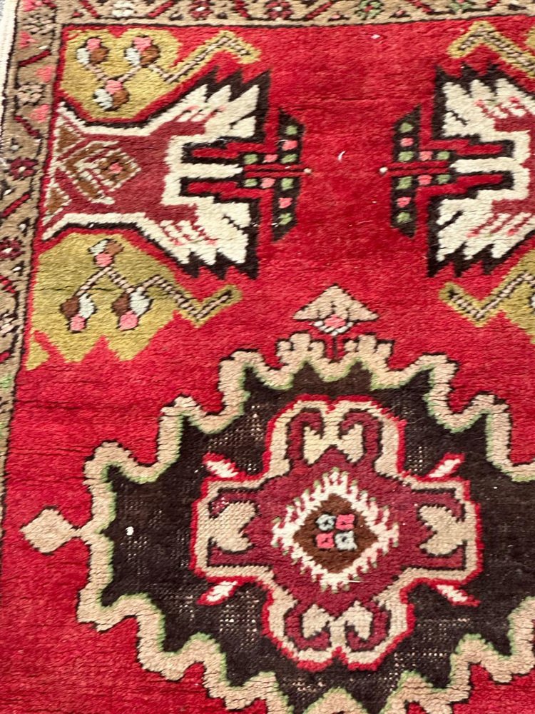 Small Vintage Turkish Bobyrugs Yastik Rug, 1970s