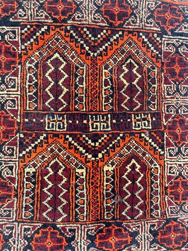 Small Vintage Turkmen Baluch Rug, 1980s