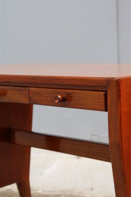 Small Vintage Walnut Desk with Laminated Top & Brass Tips by Gio Ponti-EH-914221