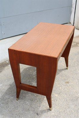 Small Vintage Walnut Desk with Laminated Top & Brass Tips by Gio Ponti-EH-914221