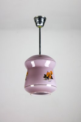 Small Violet Glass Pendant Lamp from EMI, 1940s-HGJ-712513