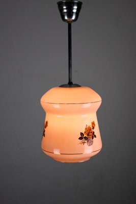 Small Violet Glass Pendant Lamp from EMI, 1940s-HGJ-712513