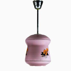 Small Violet Glass Pendant Lamp from EMI, 1940s-HGJ-712513