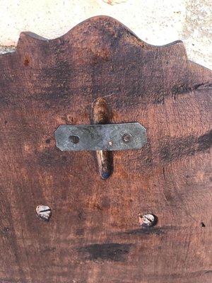 Small Wall Mounted Walnut Carved Shelf, 1940s-NOU-826795