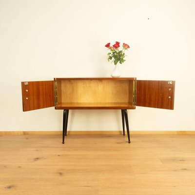 Small Walnut Chest of Drawers with Vertical Decorative Stripes, 1960s-PRK-2004537