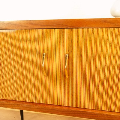 Small Walnut Chest of Drawers with Vertical Decorative Stripes, 1960s-PRK-2004537