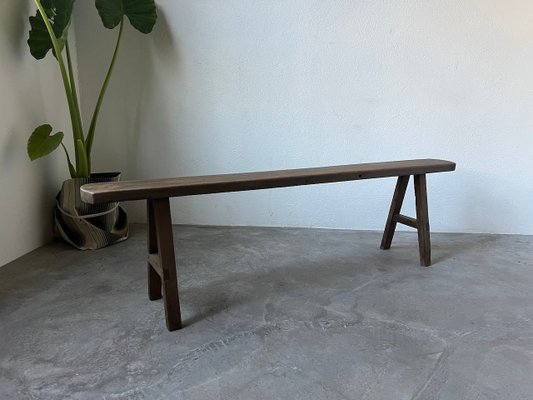 Small Walnut Farm Bench, 1950s-WKI-2027627