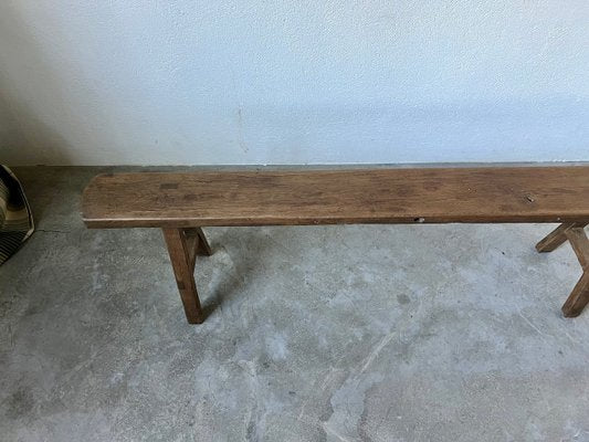 Small Walnut Farm Bench, 1950s-WKI-2027627