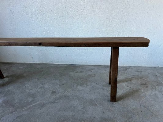 Small Walnut Farm Bench, 1950s-WKI-2027627