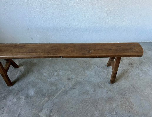 Small Walnut Farm Bench, 1950s-WKI-2027627