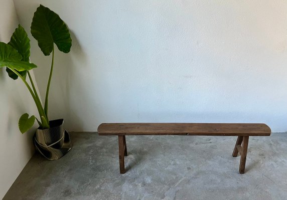 Small Walnut Farm Bench, 1950s-WKI-2027627